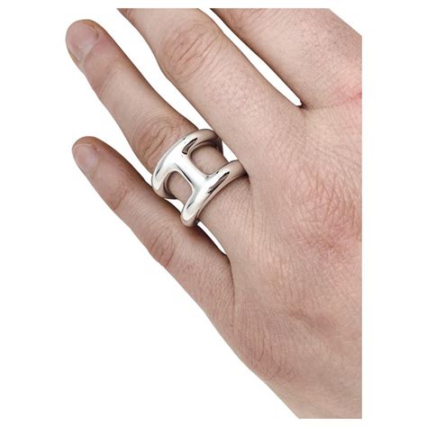 bague hermes argent h